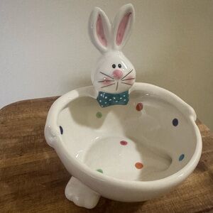 Ceramic Easter Bunny Candy Bowl Dish tray